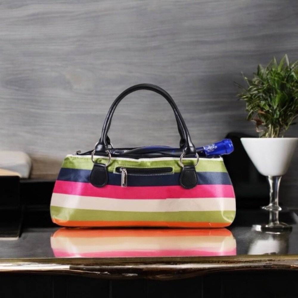 Colorful striped Wine Clutch Classic Sassy
